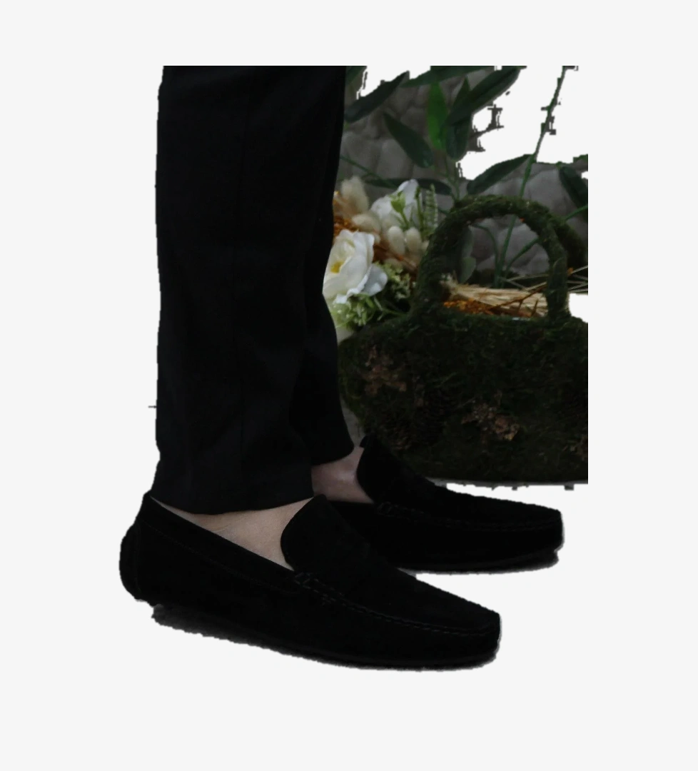 Mehmet Mete 31112 Siyah Süet Hakiki Deri Loafer Erkek Babet Erkek Ayakkabı model görseli