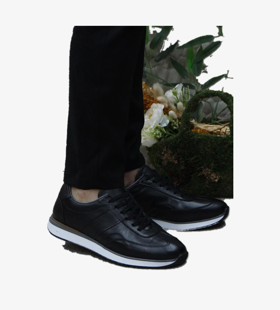 Mehmet Mete 1217 Siyah Casual Rahat Hakiki Deri Erkek Ayakkabı model görseli