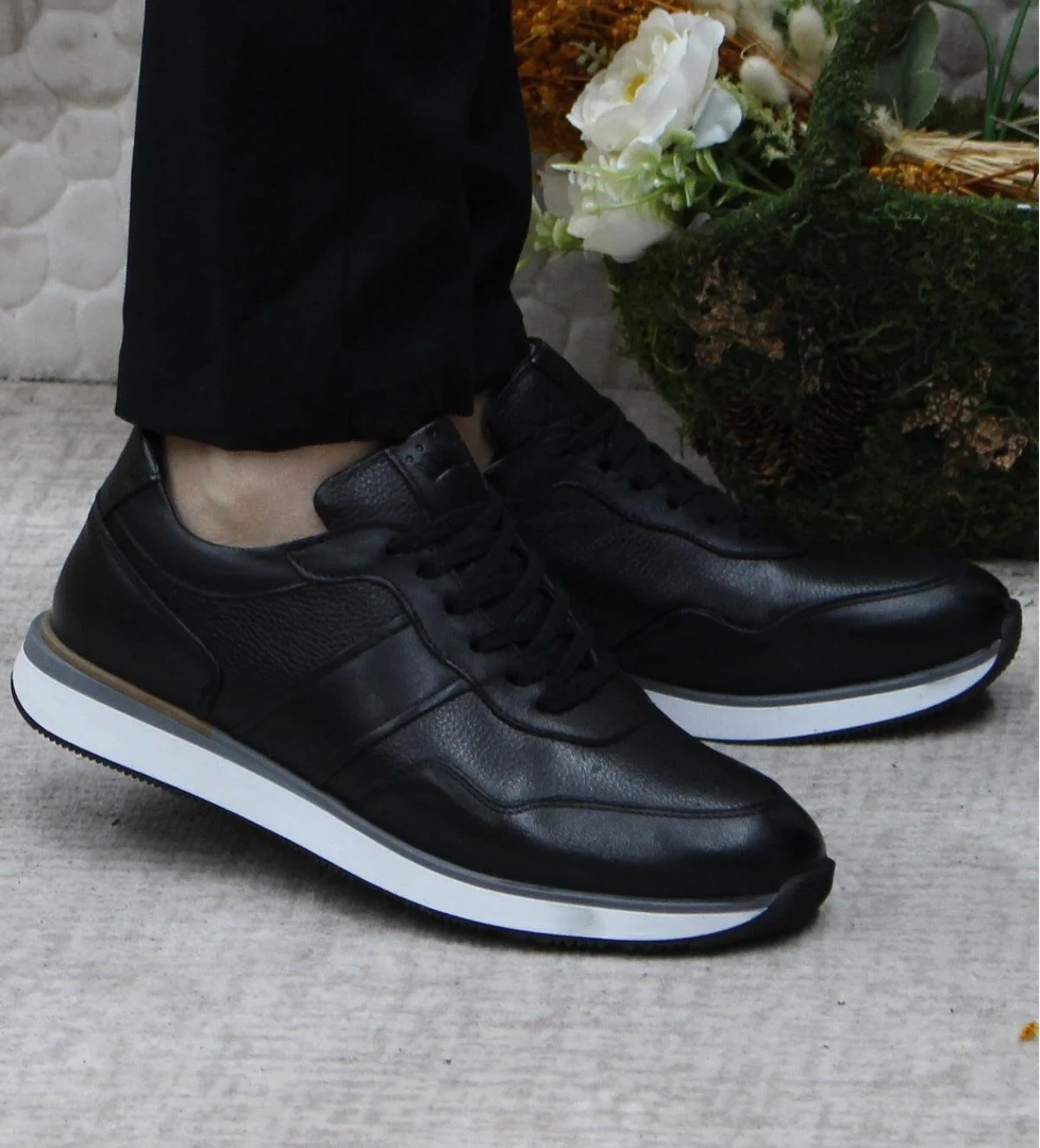 Mehmet Mete 1216 Siyah Casual Rahat Hakiki Deri Erkek Ayakkabı model görseli