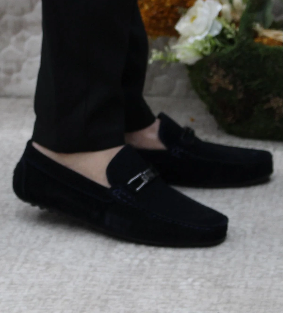 Mehmet Mete 310120 Lacivert Süet Hakiki Deri Loafer Erkek Babet Erkek Ayakkabı model görseli