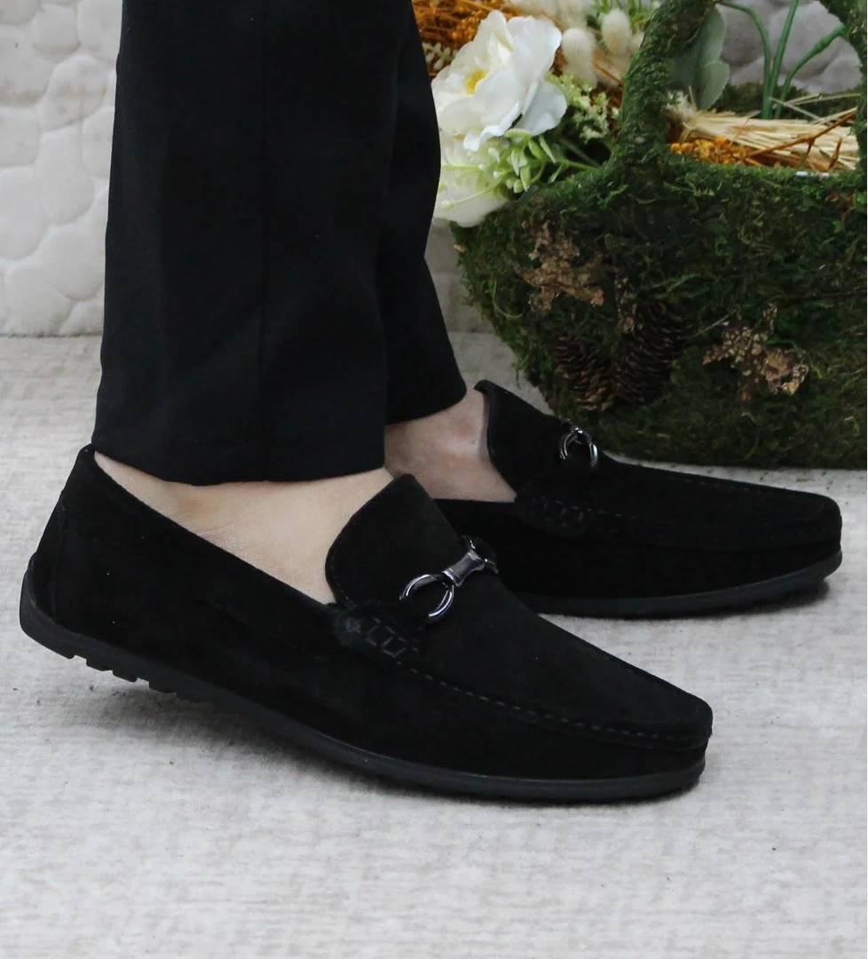 Mehmet Mete 31012 Siyah Süet Hakiki Deri Loafer Erkek Babet Erkek Ayakkabı model görseli