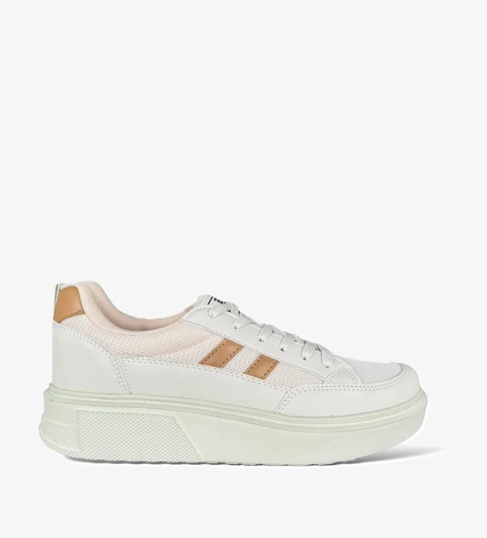 Liger Bağcıklı Kadın Sneaker Ayakkabı BEJ model görseli