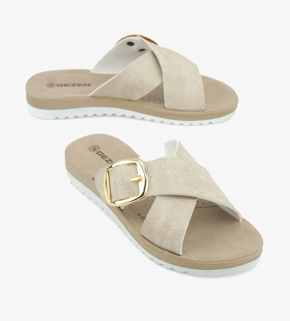 Kadın Yazlık Tek Toka Ayarlanabilir Suni Deri Rahat Taban Günlük Terlik - Görsel 1