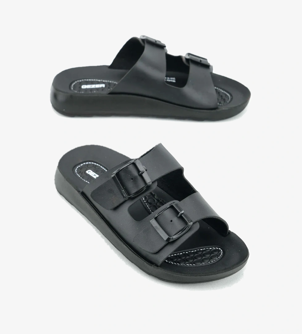 Yazlık Kadın Rahat Taban Suni Deri Çift Toka Ayarlanabilir Günlük Terlik - Görsel 1