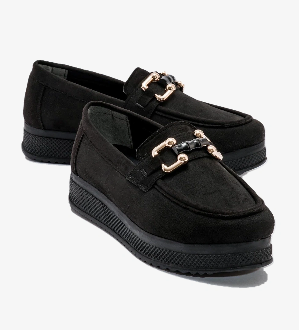 Ccway Kadın Günlük Ayakkabı Beyaz Si̇yah Ci̇lt Süet model görseli