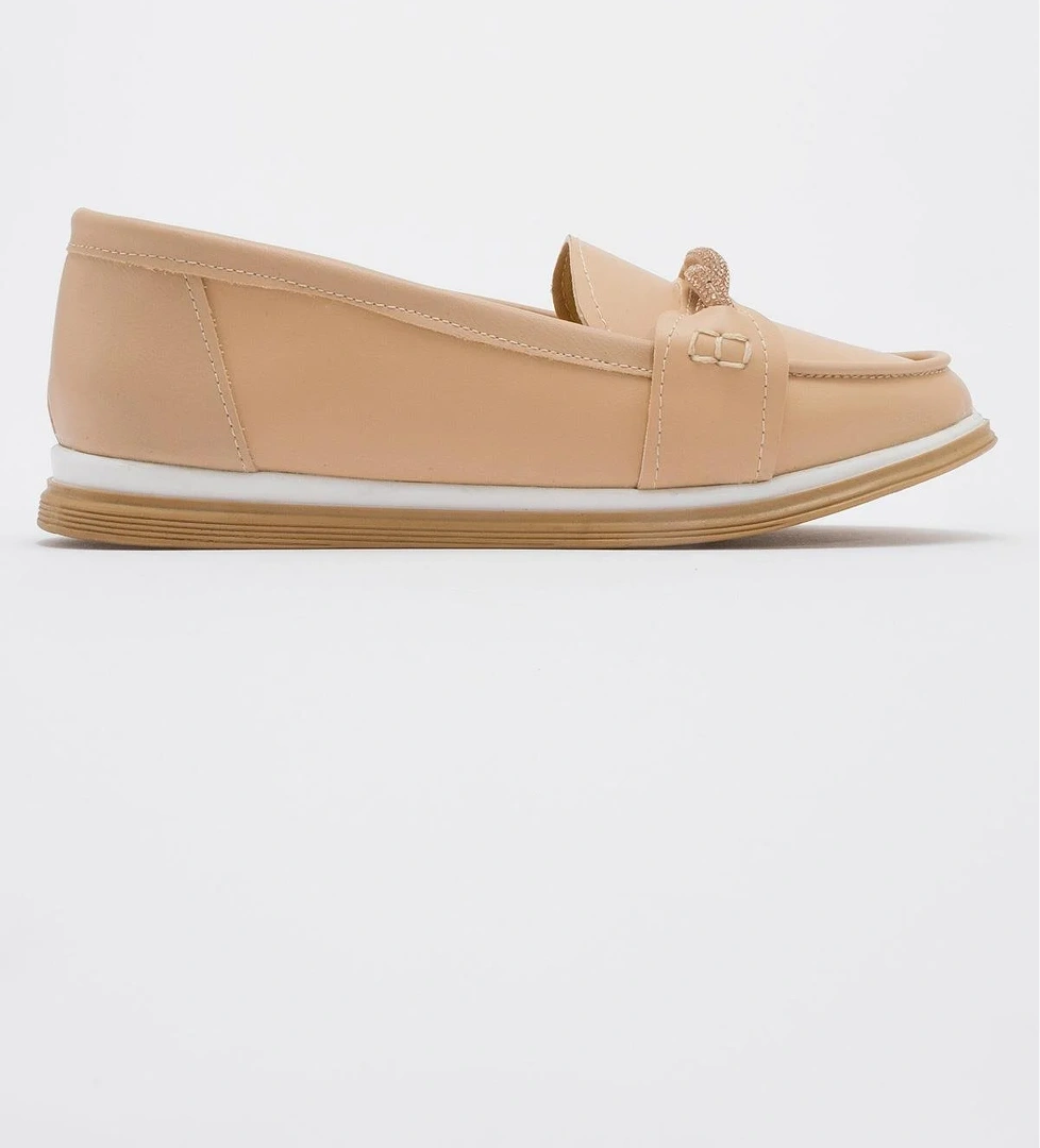 Ccway Kaydırmaz Taban Taşlı Kadın Babet NUDE CİLT model görseli