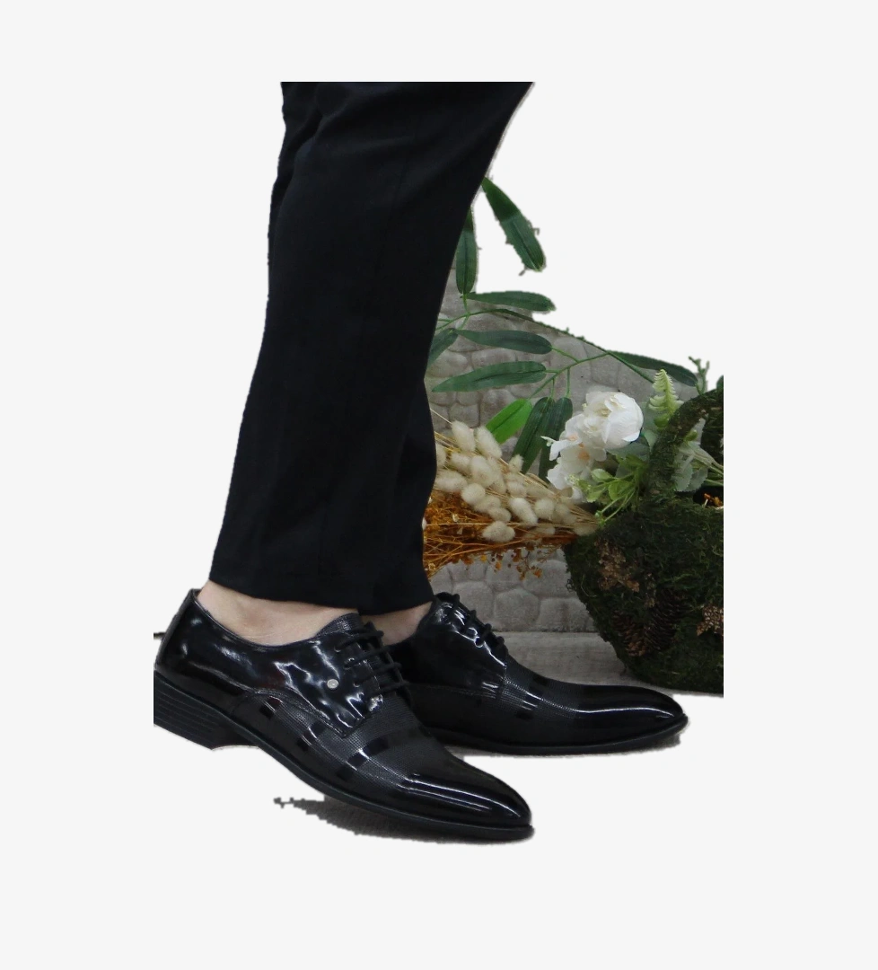 Fort Rasgo 2710 Siyah Rugan Damat Ayakkabısı Takım Ayakkabısı Erkek Klasik Ayakkabı model görseli