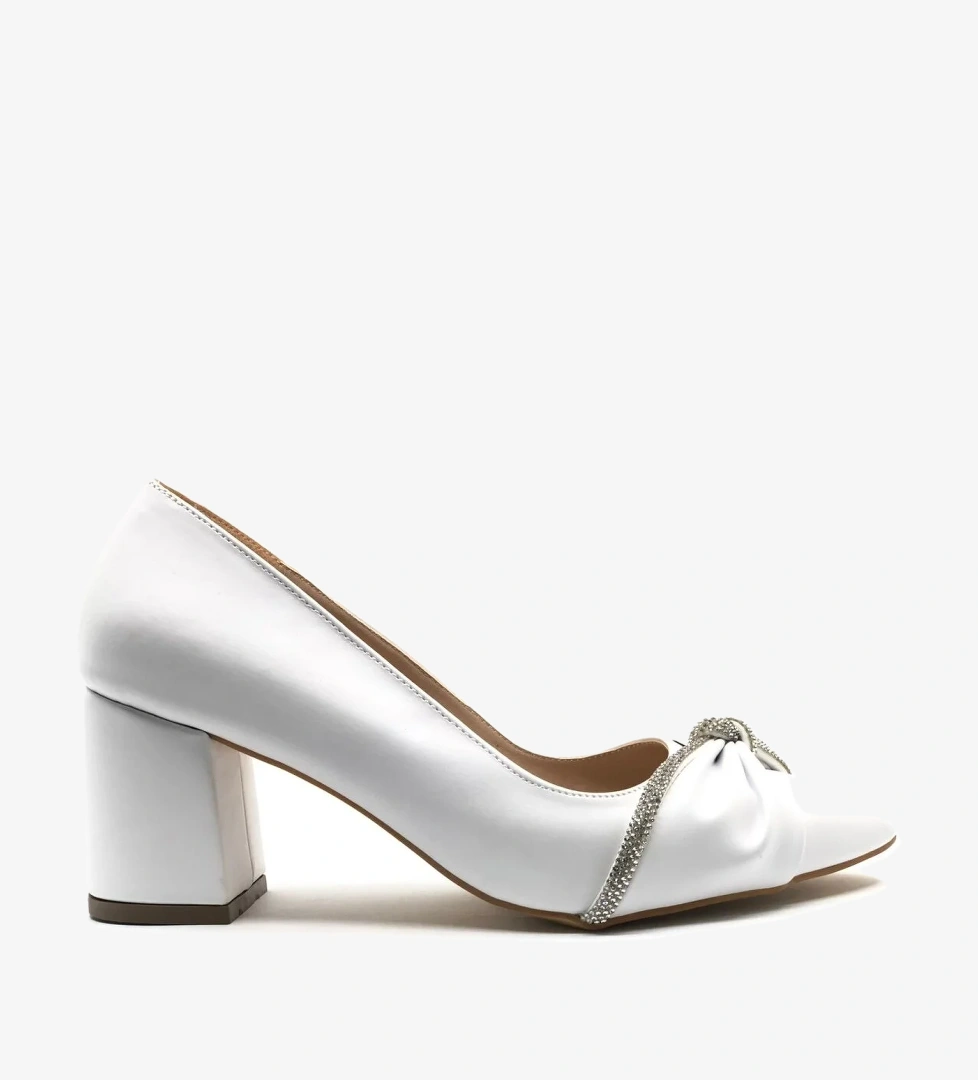 Düğüm Taş Detaylı 6 cm Topuklu Kadın Klasik Ayakkabı - Görsel 1