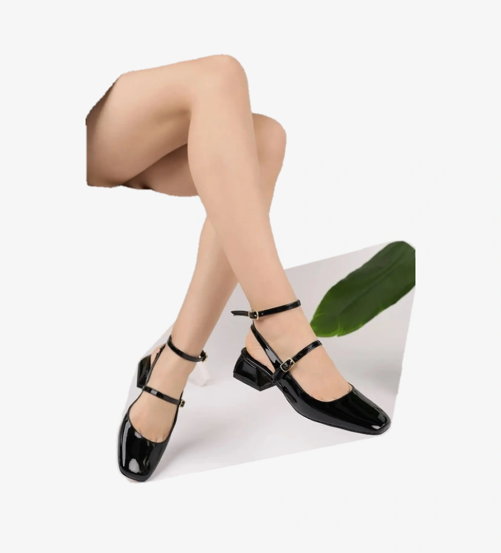 Tubi Jane Küt Burunlu Kadın Topuklu Ayakkabı