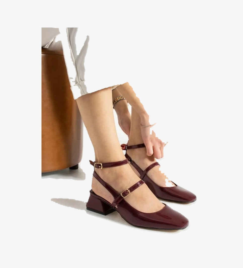 Tubi Jane Küt Burunlu Kadın Topuklu Ayakkabı