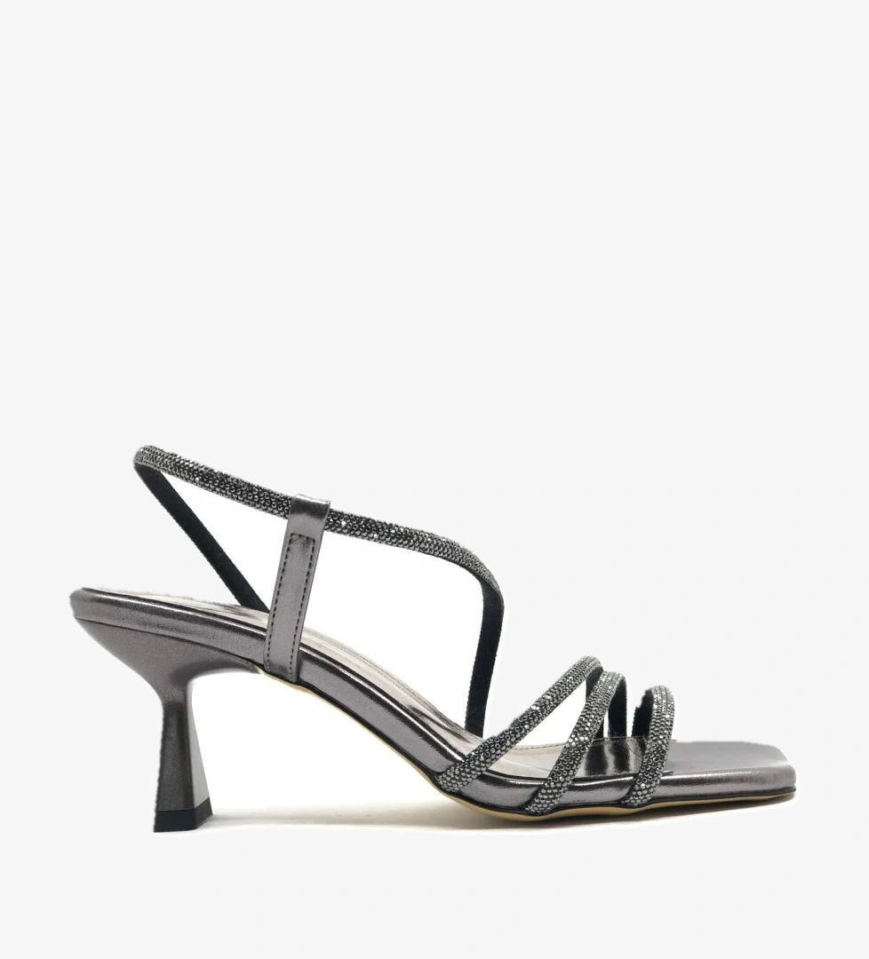 Feles Şerit Taşlı 6 cm Topuklu Kadın Abiye Ayakkabı model görseli