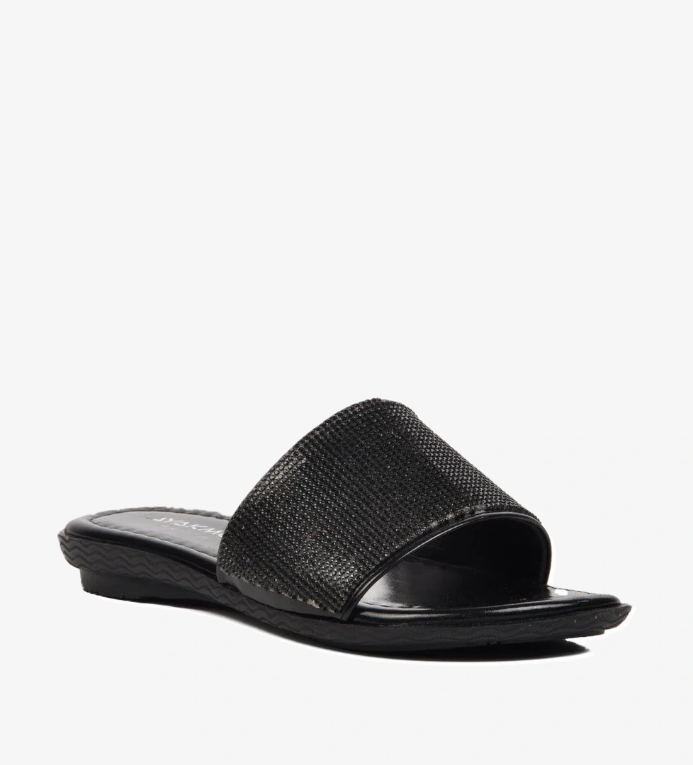 246012 Siyah Taşlı Kadın Terlik