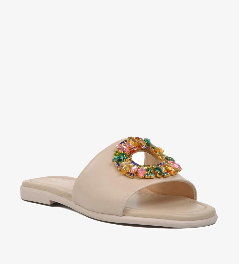 246017 Bej Taşlı Kadın Terlik