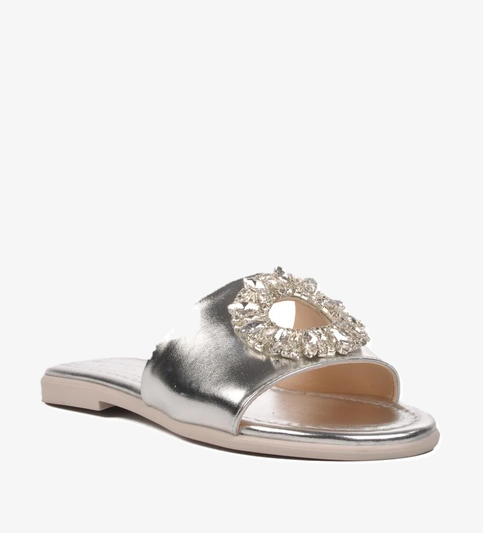 246017 Gümüş Taşlı Kadın Terlik