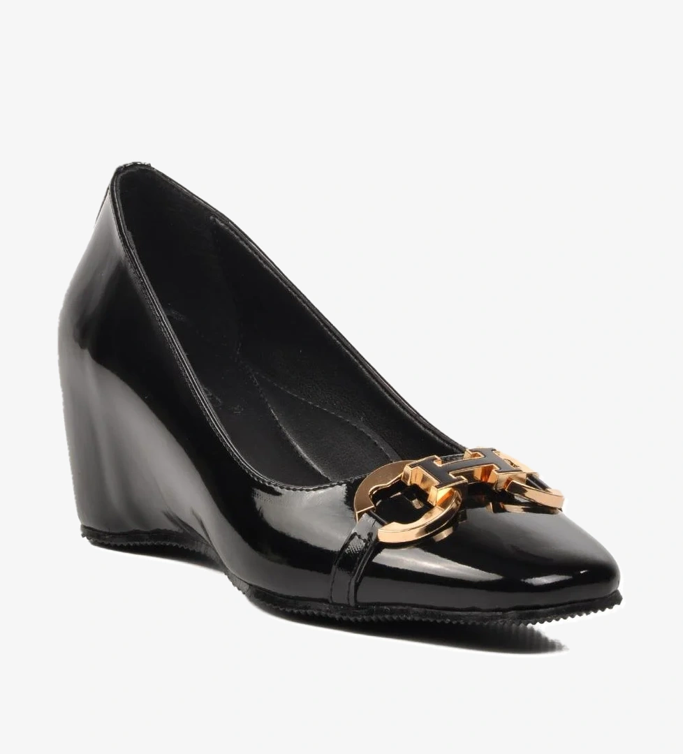 312078 Siyah Kadın Dolgu Topuklu Ayakkabı