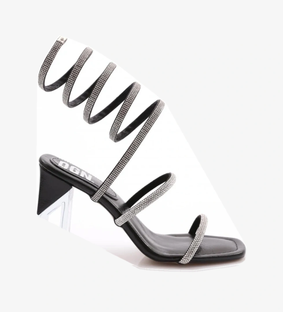 2024 Kadin İpli Bileği Saran Topuklu Abiye Ayakkabi