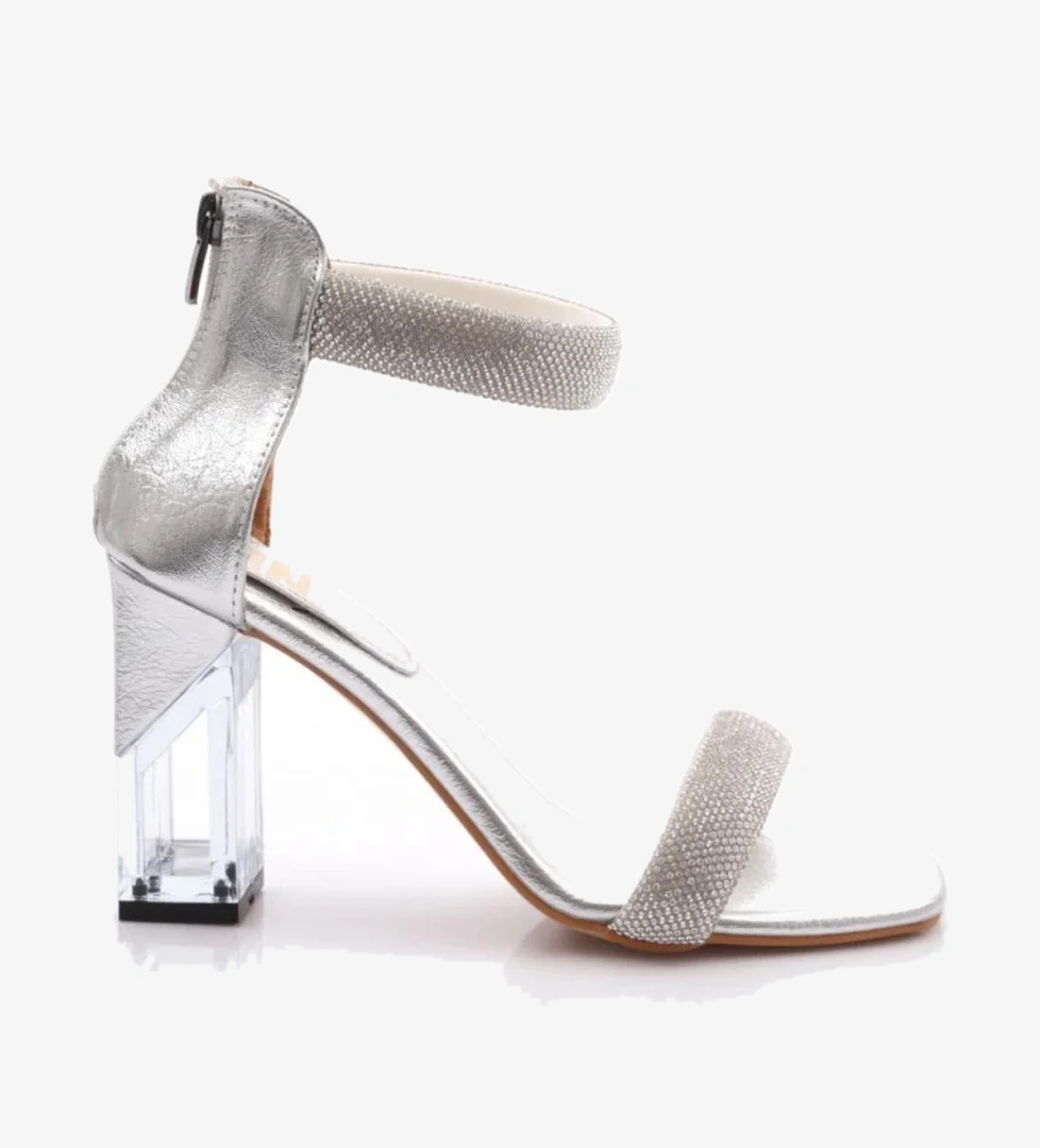 2028 Kadin Bileği Taş Süslemeli Abiye Topuklu Ayakkabi