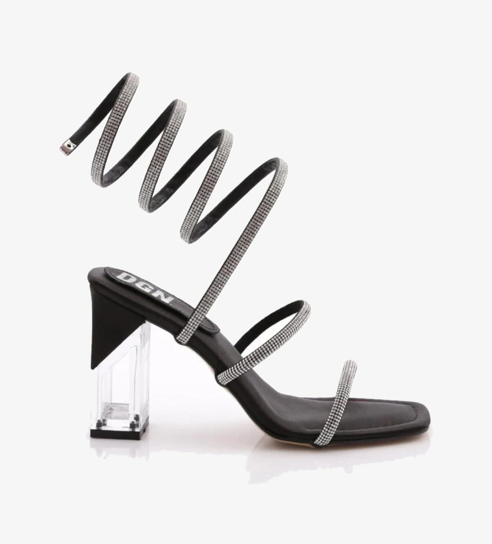 2024 Kadin İpli Bileği Saran Topuklu Abiye Ayakkabi - Görsel 1