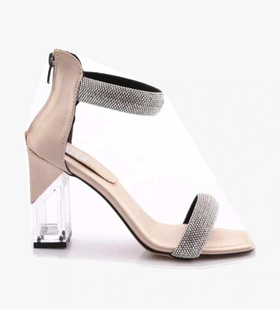 2028 Kadin Bileği Taş Süslemeli Abiye Topuklu Ayakkabi - Görsel 1