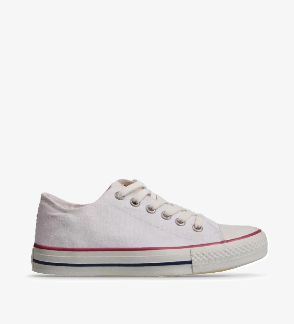 Erkek Sneaker - Beyaz, Tekstil