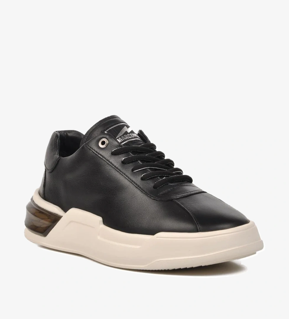 Marcomen 152-19197 Siyah Siyah-beyaz Rugan-beyaz Hakiki Deri Erkek Sneaker model görseli