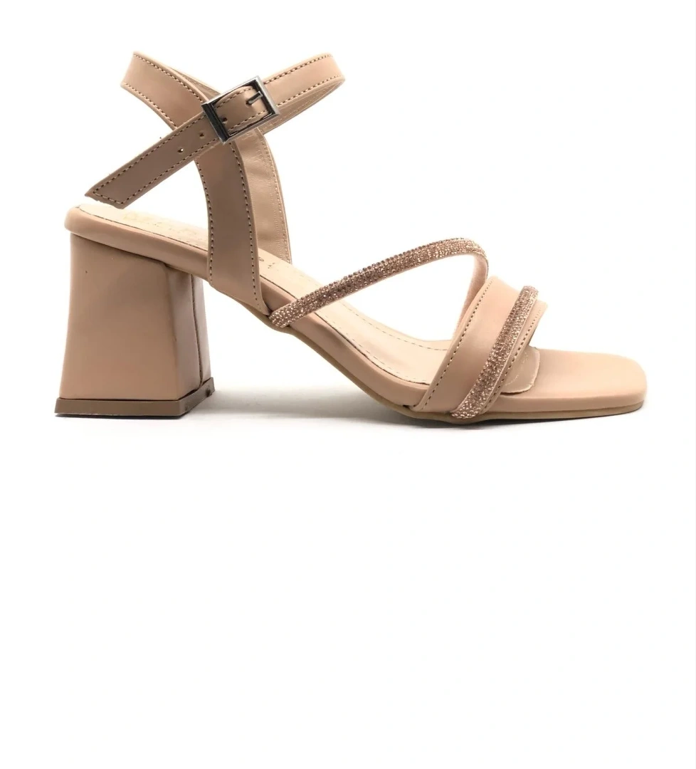 Mehtap Şerit Taş Detaylı 8 Cm Topuklu Kadın Abiye Ayakkabı model görseli