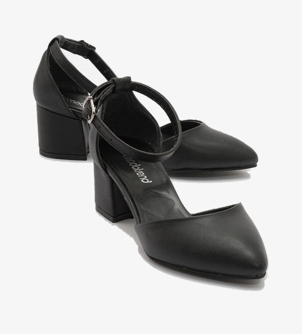 Kadın Topuk Sandalet SİYAH CİLT - Görsel 1