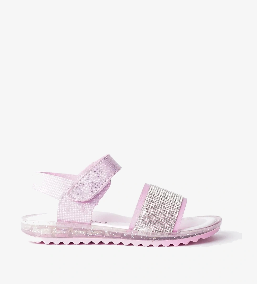 WİNNİE Garantili Günlük Ortopedik Hafif Taban Taşlı ve Cırtlı Kız Çocuk Sandalet