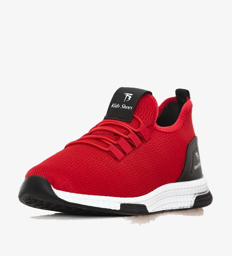 Çocuk Unisex Kırmızı Rahat Kalıp Lastik Bağcıklı Spor Ayakkabı