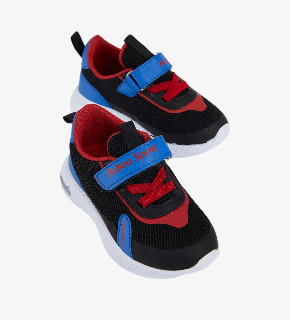 Tonny Black Çocuk Unisex Siyah Sax Nefes Alabilen Kumaş Cırtlı Spor Ayakkabı model görseli