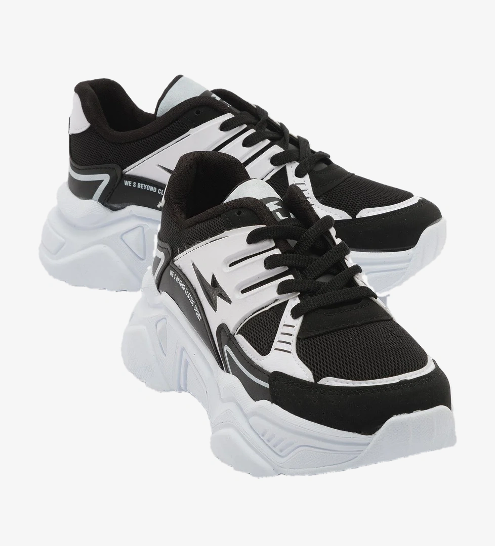 Kadın Anorak Spor Ayakkabı SİYAH BEYAZ