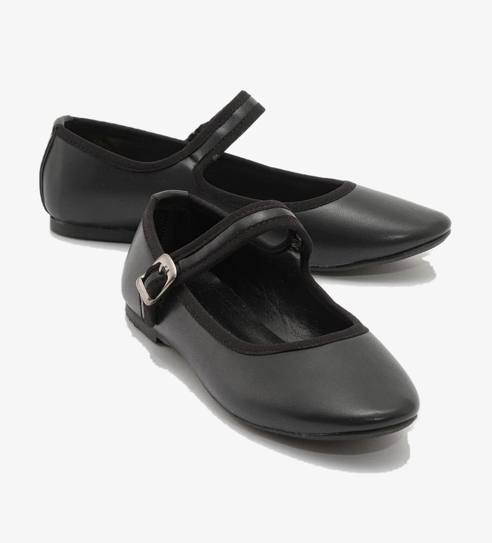 Kadın Tek Tokalı Babet SİYAH CİLT