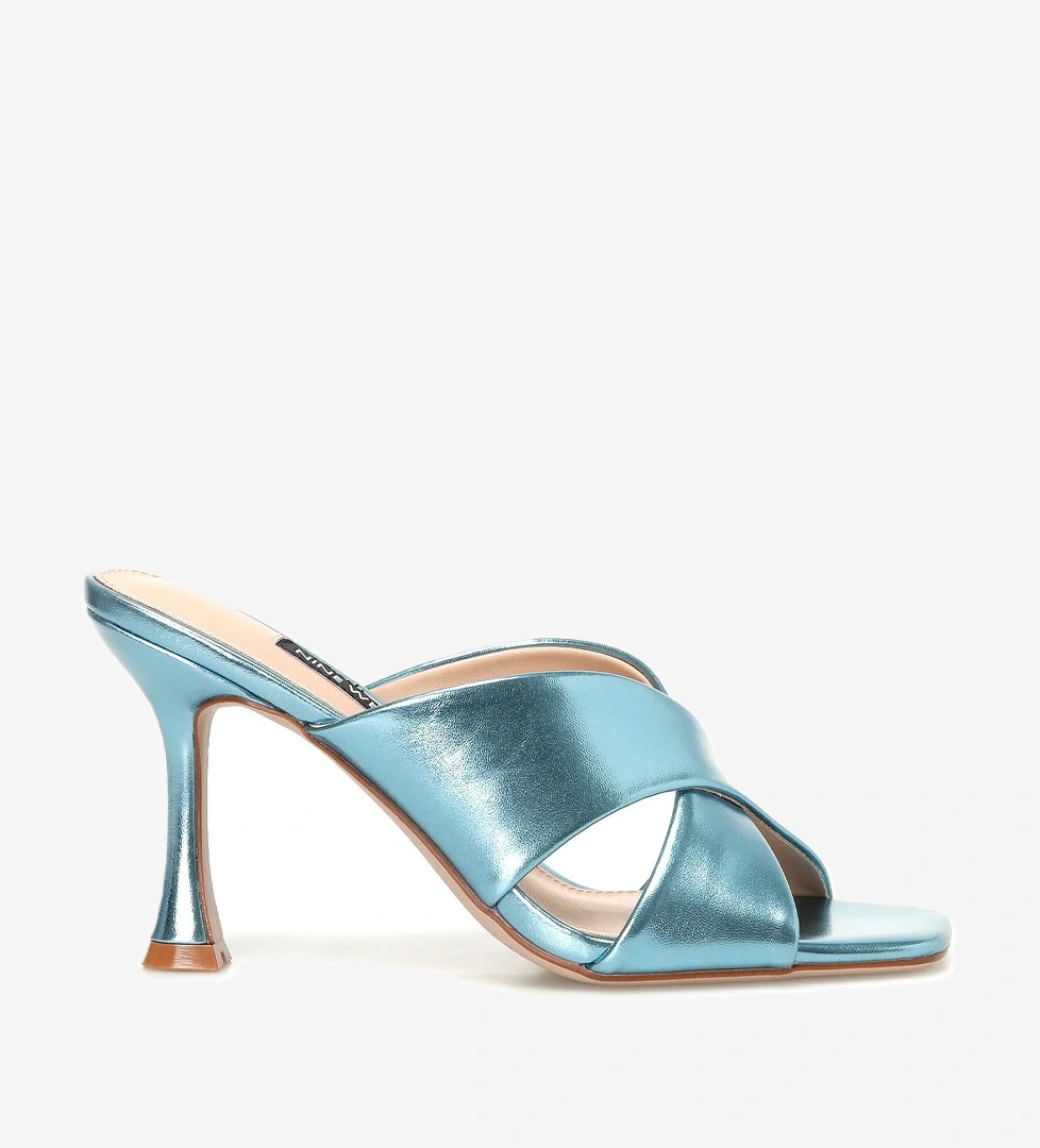 GRANI 4FX Mavi Kadın Topuklu Terlik - Görsel 1