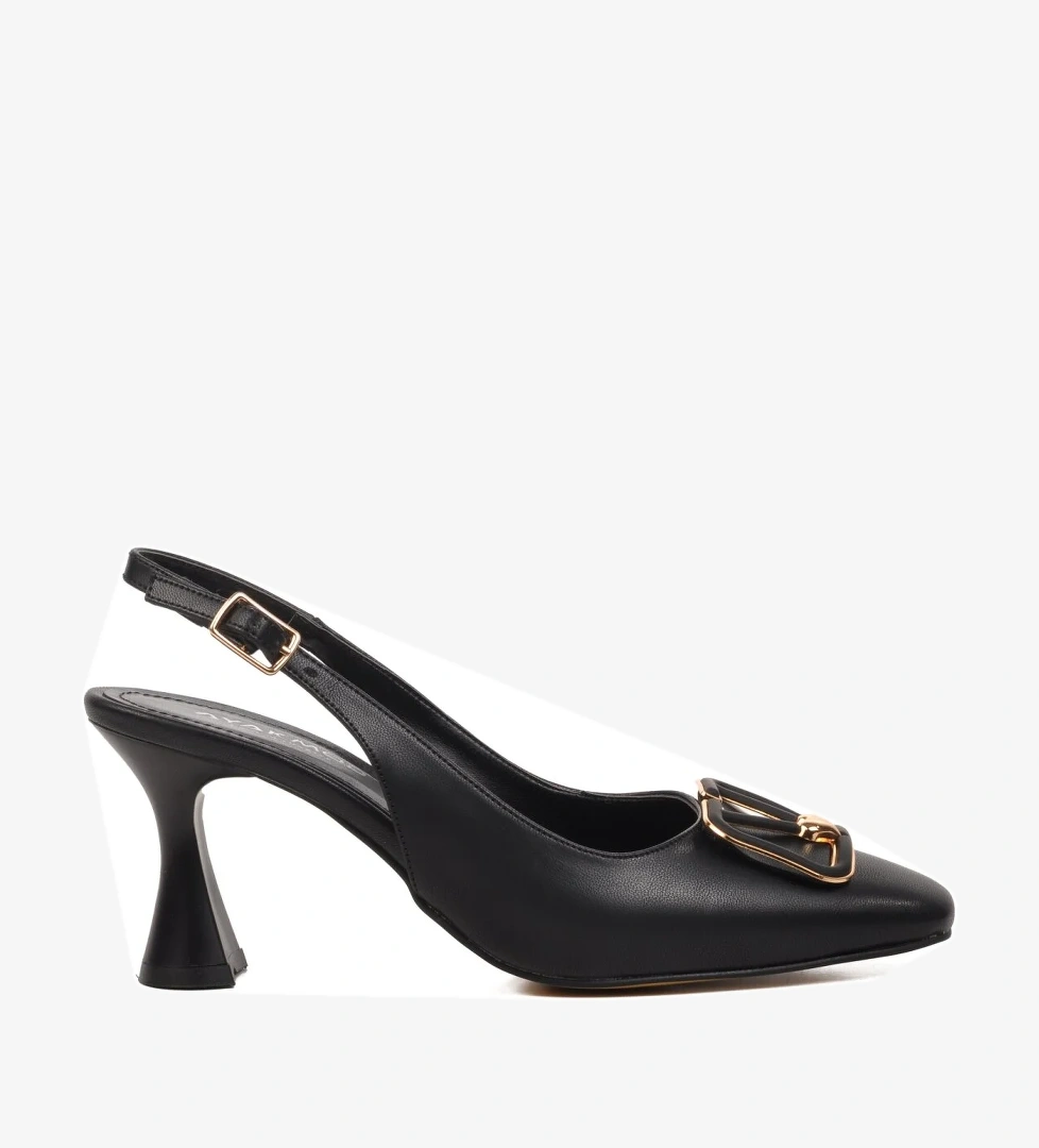 312112 Siyah Kadın Topuklu Ayakkabı - Görsel 1