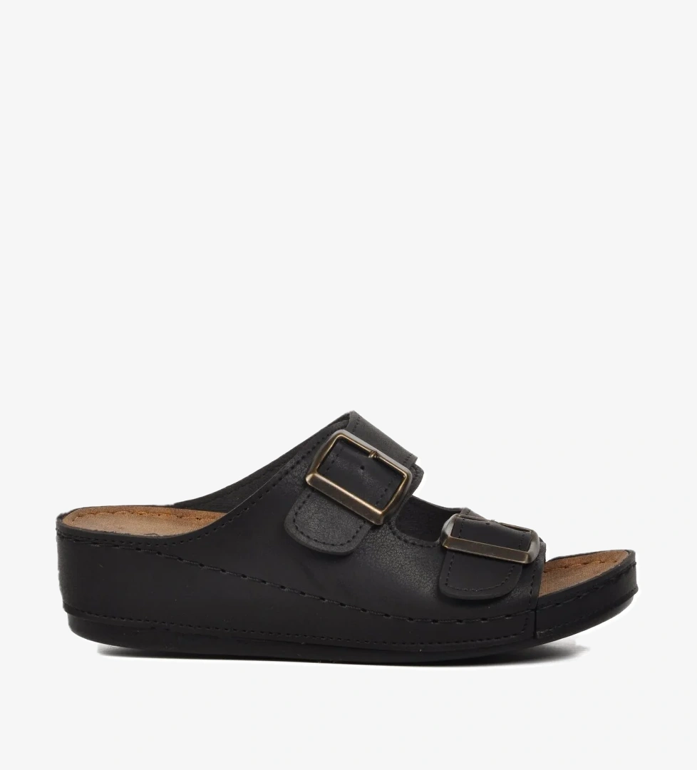 09-978 Siyah Kadın Dolgu Topuk Terlik