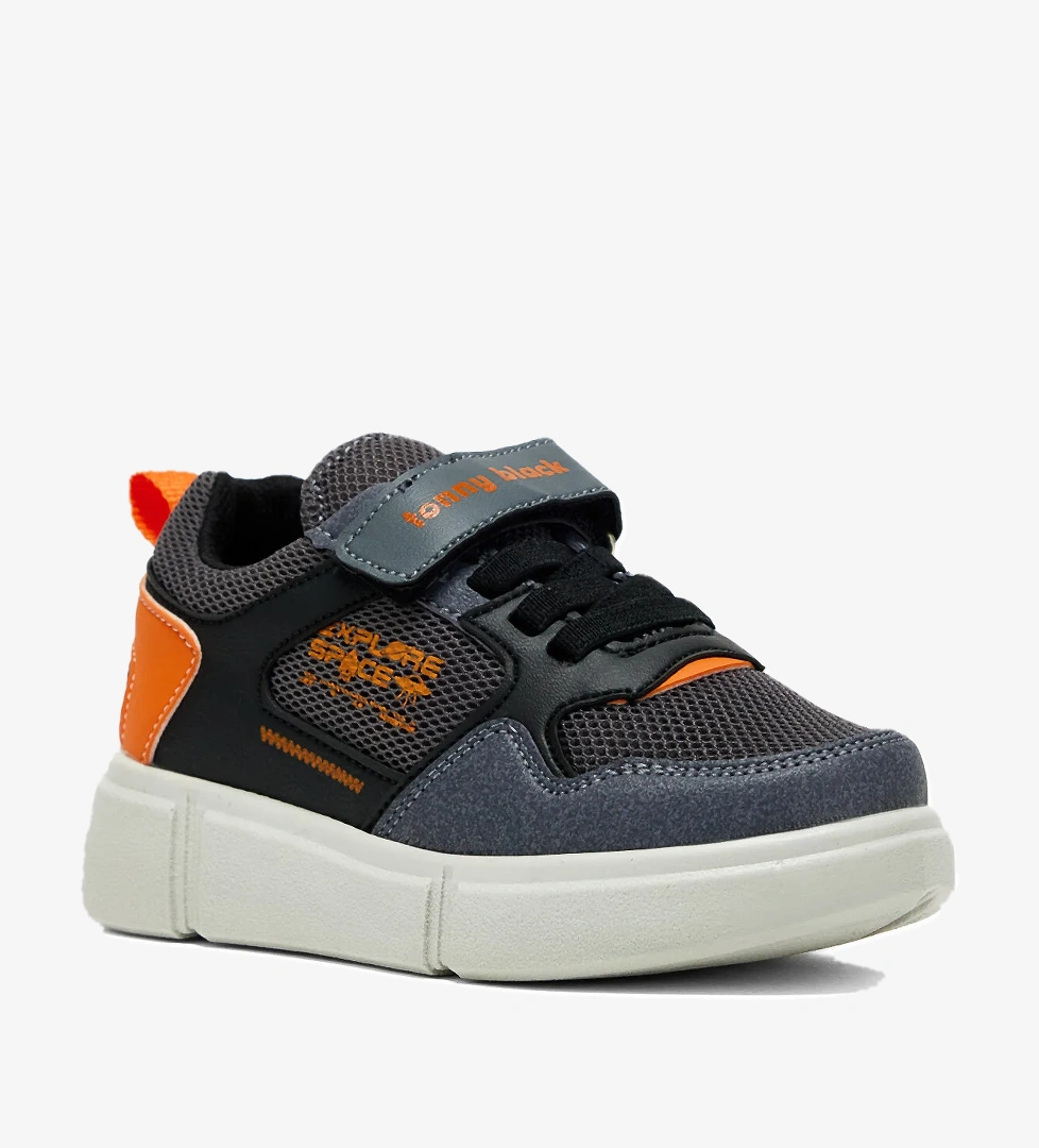 Çocuk Unisex Füme Portakal Rahat Kalıp Cırtlı Ayakkabı