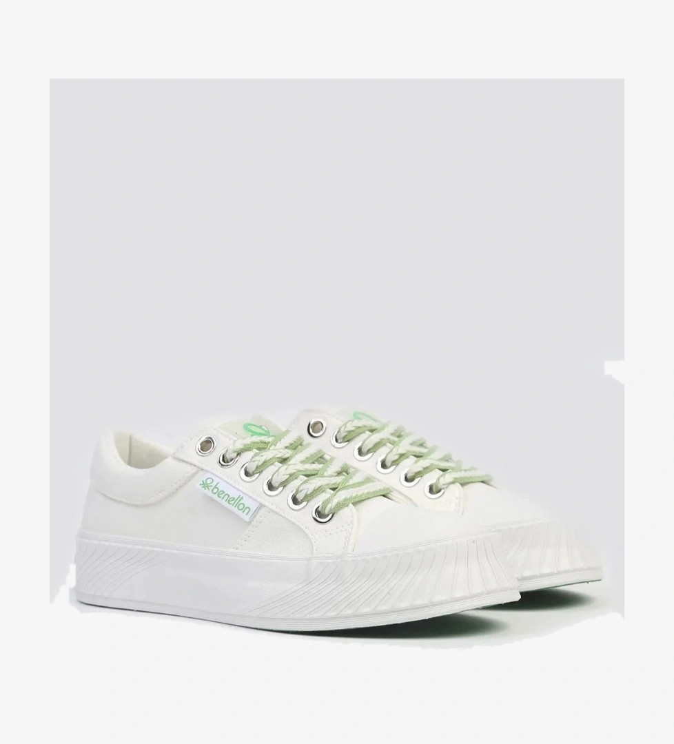 Benetton 10097 Kadın Günlük Yüksek Taban Sneaker Ayakkabı Beyaz model görseli