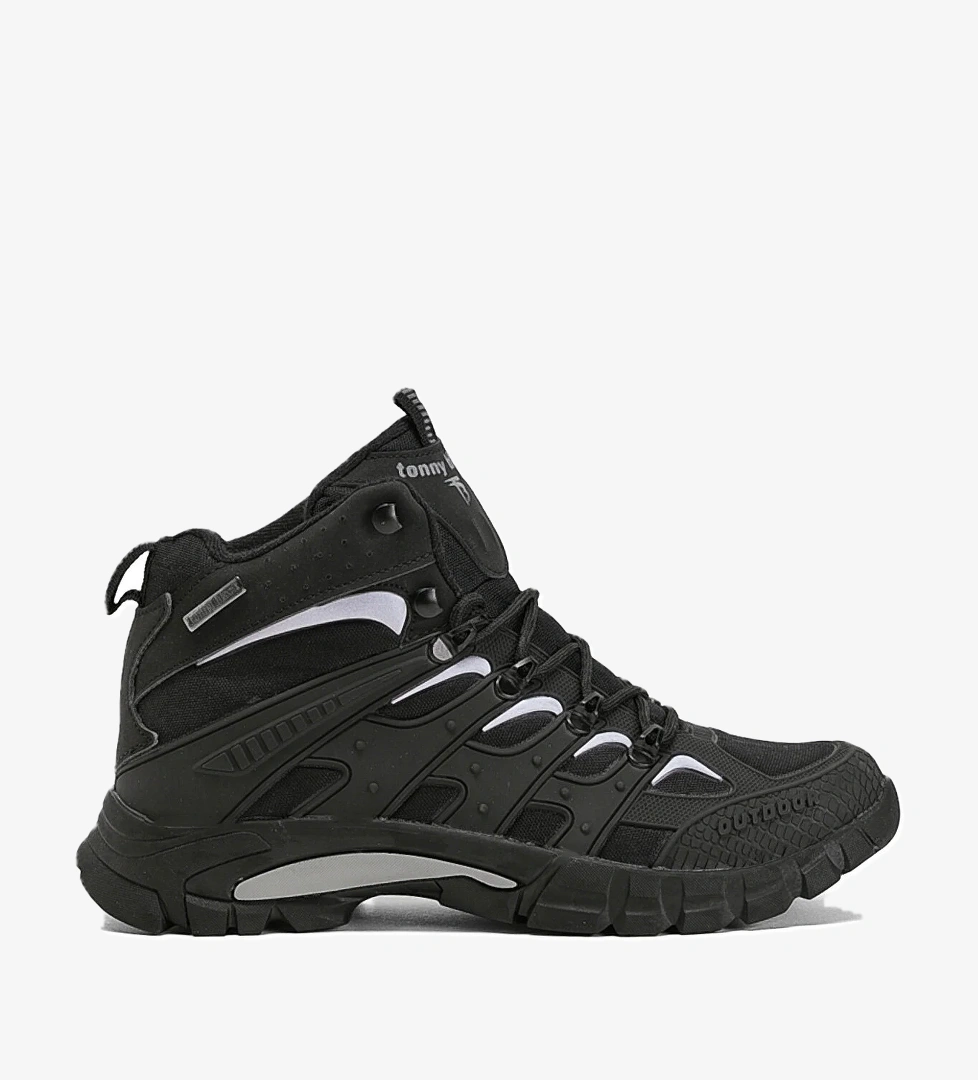 Unisex Siyah Açık Gri Rahat Kalıp Suı İtici Özellikli Bağcıklı Unisex Bot