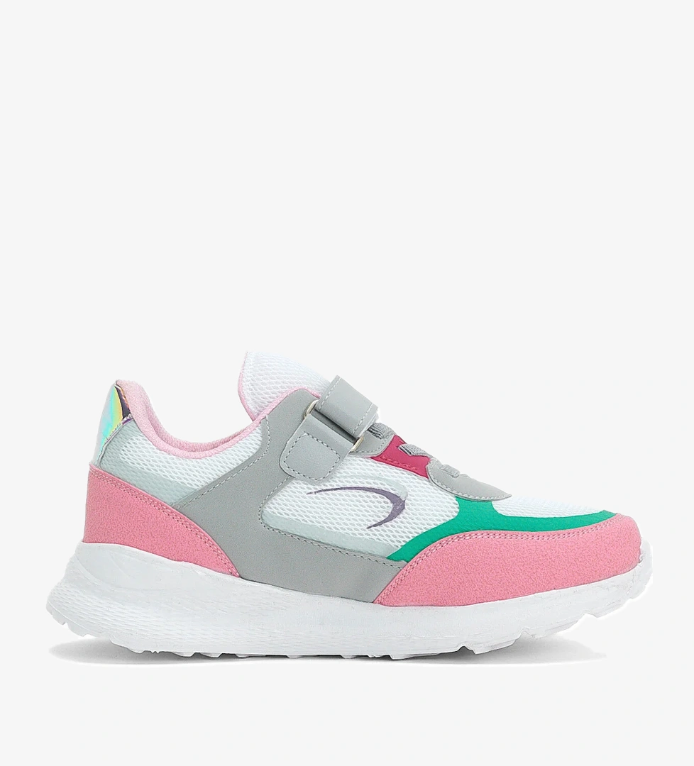 Çocuk Unisex Şeker Beyaz Faylon Taban Cırtlı Çocuk Ayakkabı