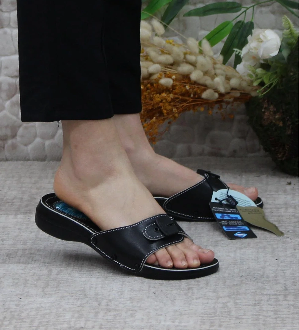 Ceyo Ceyo 6500-1 Siyah Rahat Ortapedik Kadın Terlik Sandalet & Terlik | Flo Siyah - 1. görsel