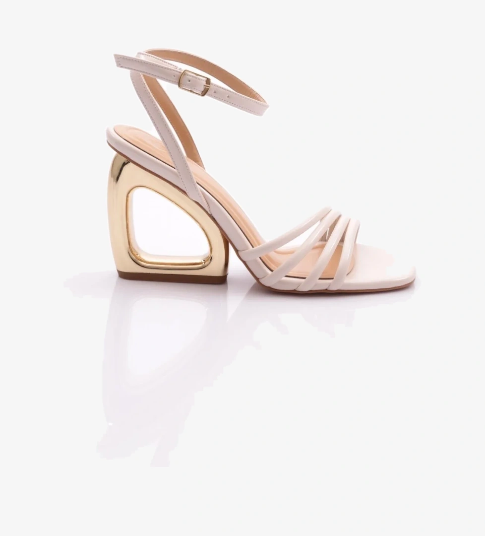 2437 Kadin Bilekten Bağlamali Topuklu Abiye Ayakkabi - Görsel 1