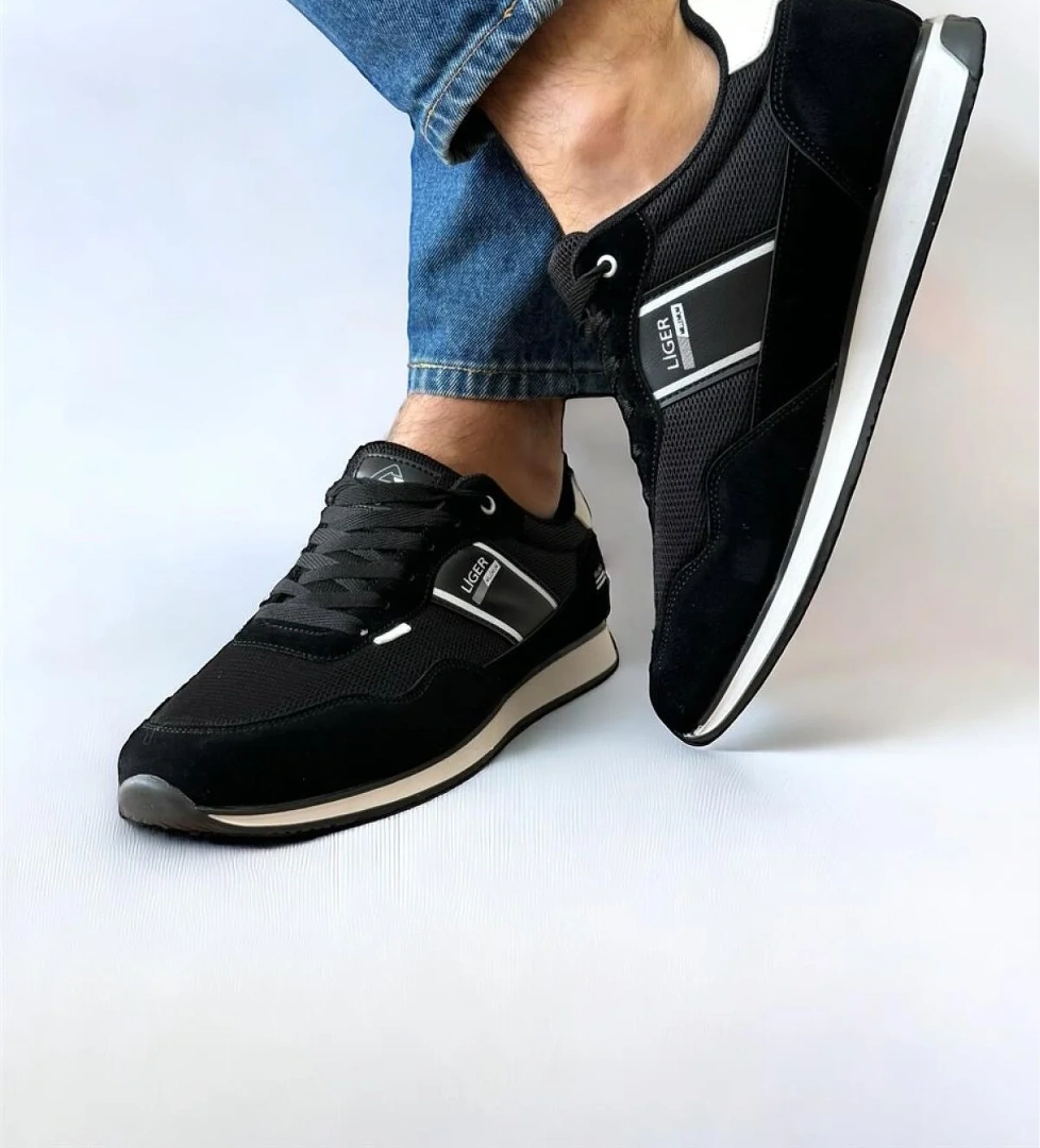 Erkek Günlük Sneaker Spor Ayakkabı SİYAH - BEYAZ