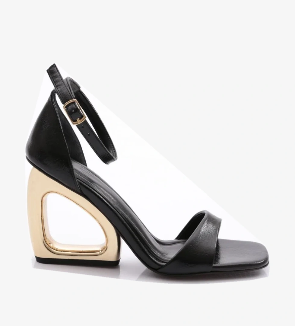 2427 Kadin Topuğu Delik Abiye Ayakkabi