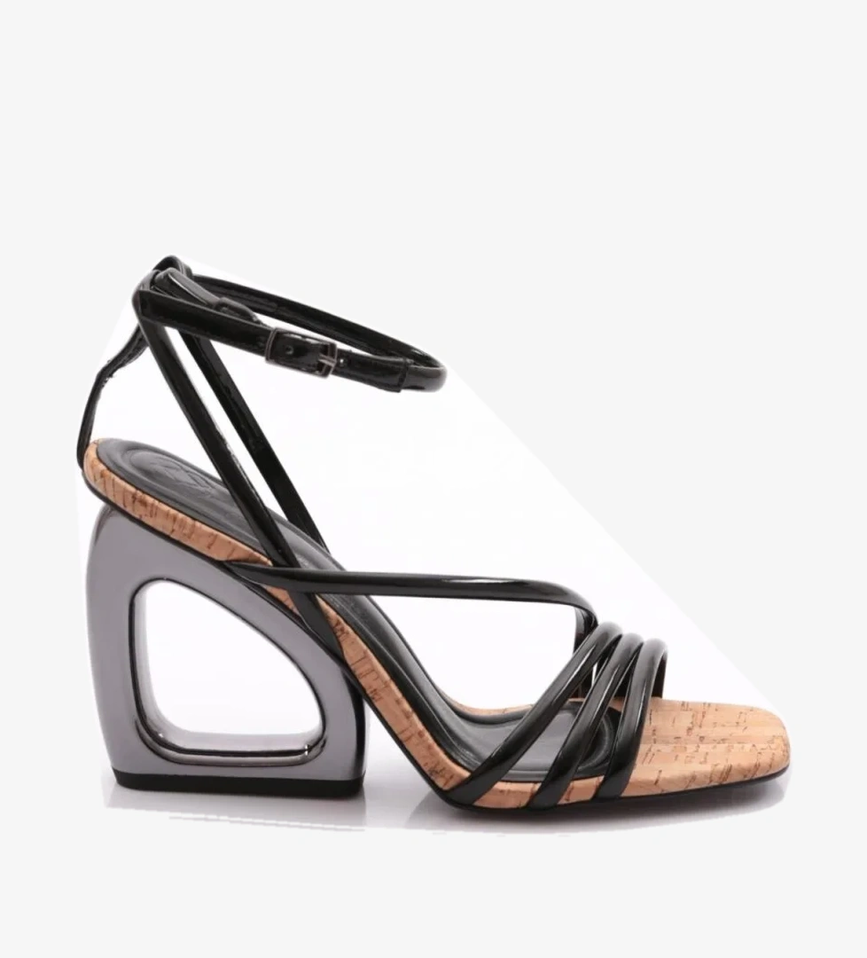 Dgn 2428 Kadin Bilekten Sarmali Topuklu Abiye Ayakkabi model görseli