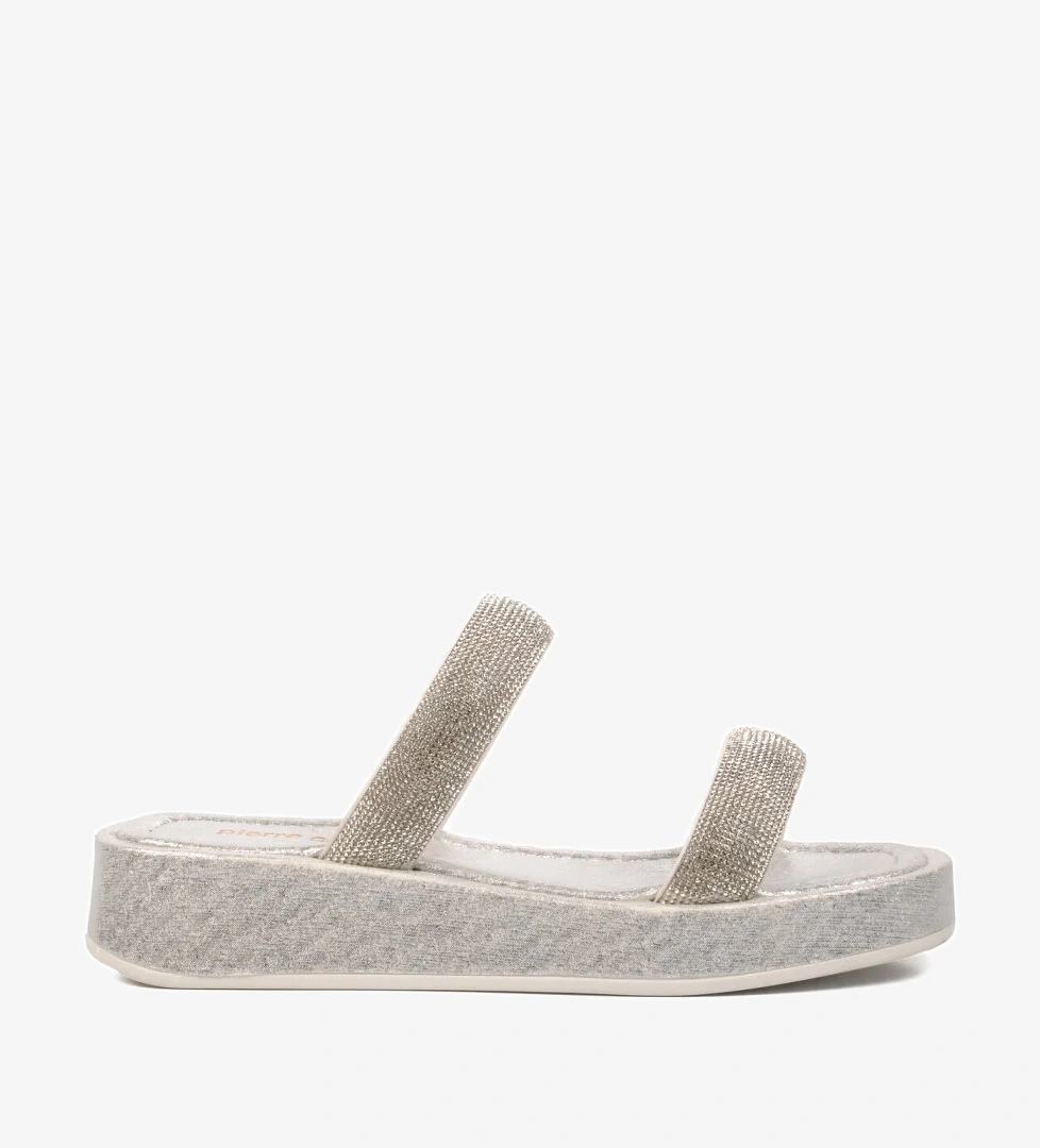 PC-53089 Gümüş Kadın Terlik - Görsel 1