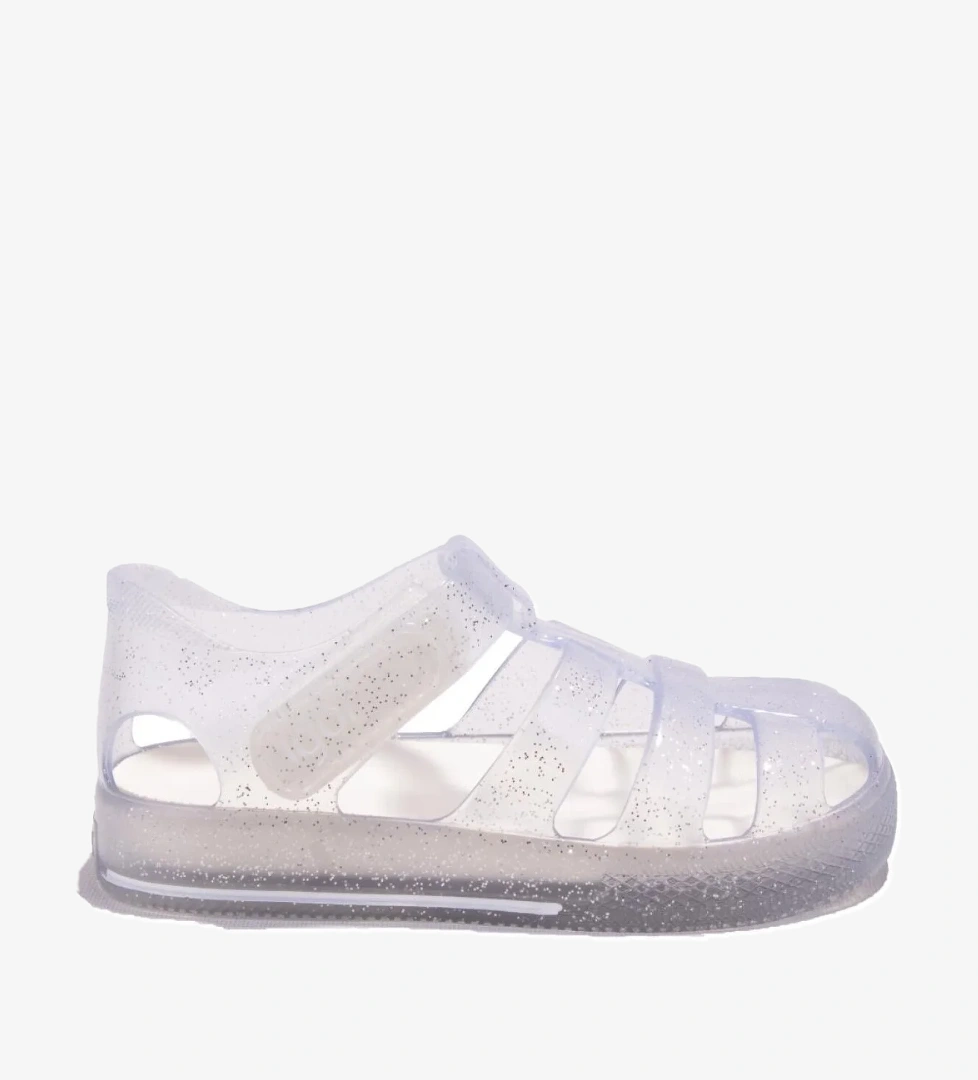 S10265 Star Glitter Beyaz Ortopedik Günlük Kız Çocuk Sandalet