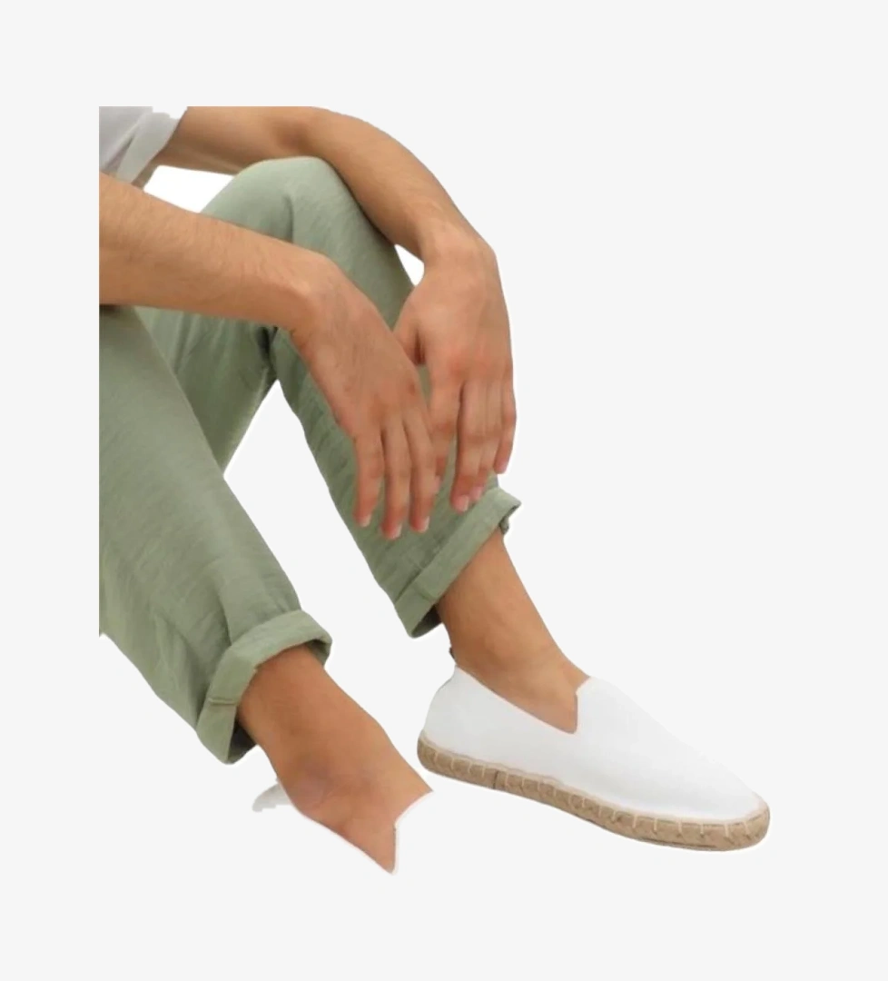 Unisex El Yapımı Triko Espadril BEYAZ