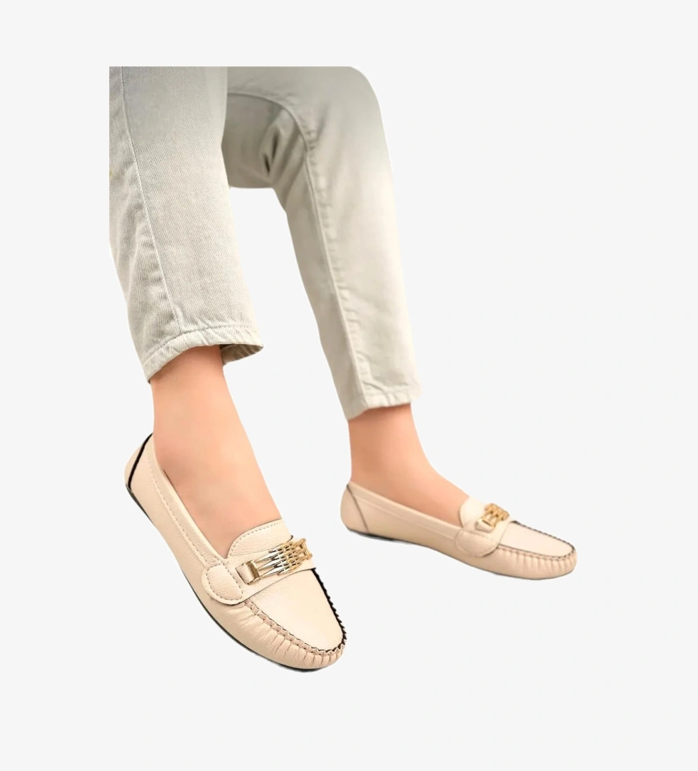 Kadın Hafif Taban Günlük Rahat Babet KREM