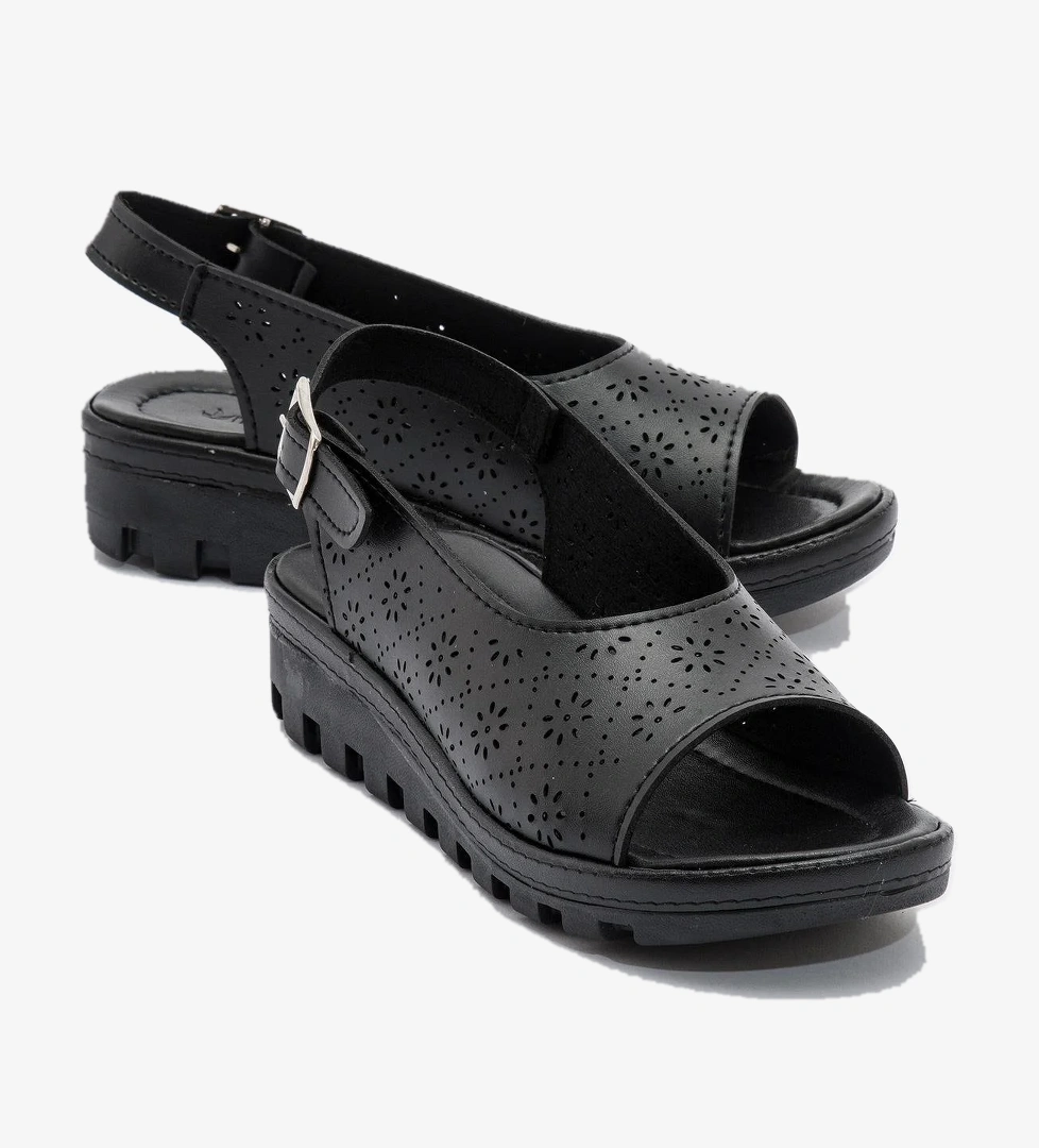 Kadın Dolgulu Terlik SİYAH CİLT