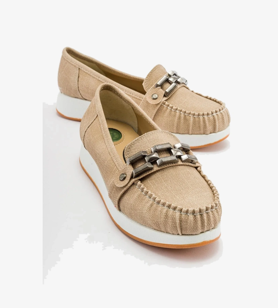 Kare Tokalı Babet KETEN KOT